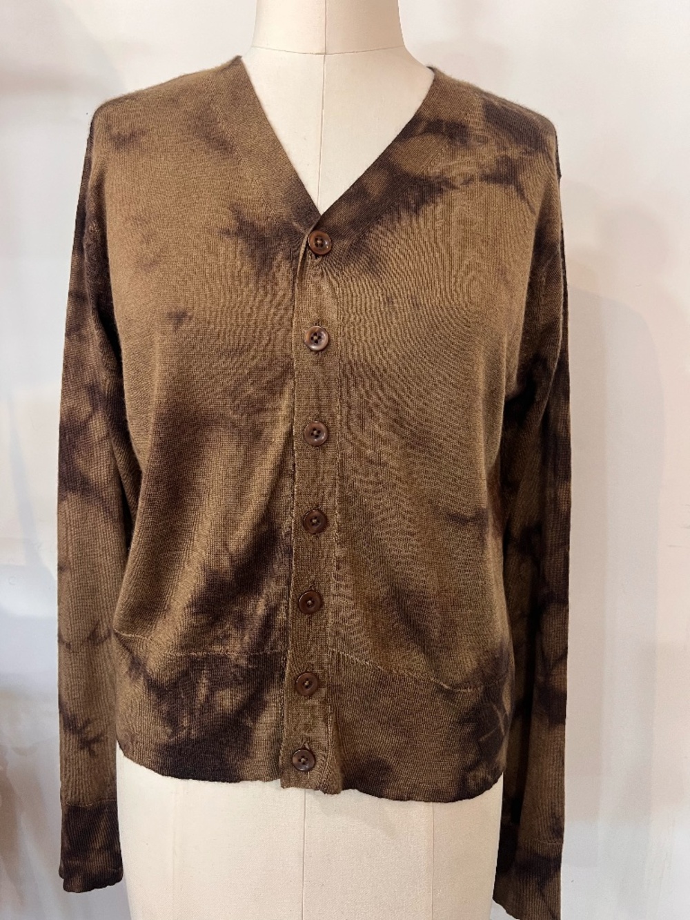 Parker Blue Cashmere Botton Down Cardigan